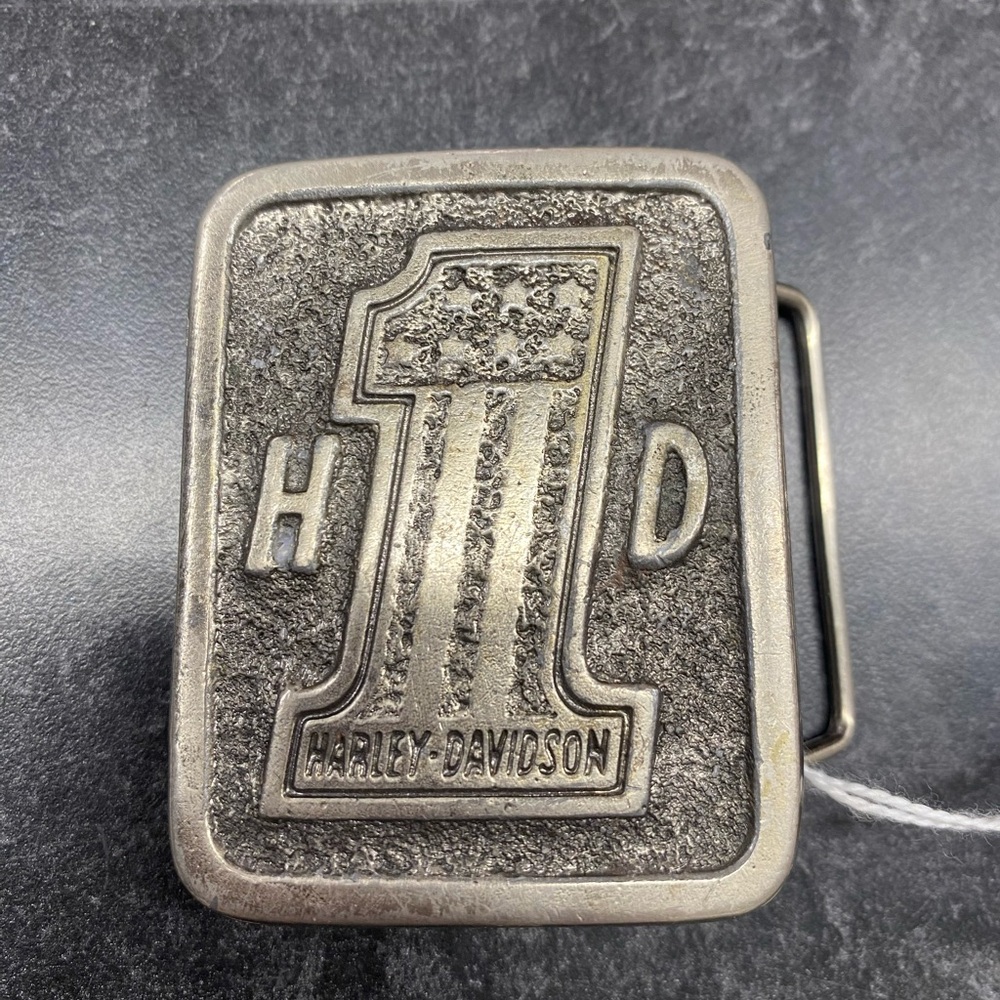 Vintage 1975 Harley Davidson Motorcycle HD #1 Silver Biker Belt Buckle